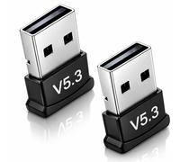 2PCS USB Bluetooth 5.3 Adapter for PC and Laptop, Mini Plug USB Wireless Bluetooth Dongle Receiver, Mini Dongle 2.4G 5G Dual Band High Speed Receiver, Stable Signal, Compact Size, Easy Setup