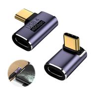 2Pcs USB C 90 Degree Adapter, 40Gbps 100W USB C Male to Female Adapter Right Angle 8K@60Hz Data Transfer Connector Compatible with Thunderbolt 4/3,Steam Deck,etc