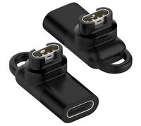2Pcs USB C 90 Degree Charger Adapter for Garmin Fenix 8 7 7S 6 6S 6X Forerunner 255 158 Vivoactive 5 4 Instinct 2 2S Venu 3 3S Approach S70 Type C Watch Cable Charger Connector Charging Data Transfer