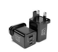 2Pcs USB C Charger UK Plug total 120W 3 Ports Fast GaN USB Charging Blocks with 65W PD3.0 27W USBC &USB Output Adapter Charger Head for iPhone 16 15 Google Pixel Samsung S25 Phone MacBook iPad Pro