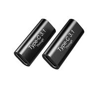 2PCS USB-C Female to USB-C Female Aluminum Connector Adapter Support 4K Video, Fast Charging & 10Gbps Data Transfer. Compatible for Samsung S20, Pixel 3 XL, Nexus 6P, Huawei Mate 20. (Black)