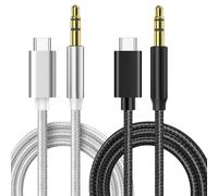 2Pcs USB C to 3.5mm Jack Audio Aux Cable Type C to 3.5mm Jack Audio adapter for Car Stereo Headphones Lead Cord Compatible with Galaxy S22 S21 S20 Huawei P40/P30/P2