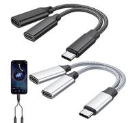 2PCS USB Splitter 2 Port,USB C Splitter 2 Port Male to Dual Type C Female Cable Charger Adapter Y Splitters Cable for Charging, Type C Double Adapter,for Xbox One,PS5,Laptop