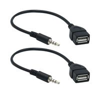 2Pcs USB to 3.5mm Jack Adapter AUX To USB Adapter 3.5mm Male Audio Jack Car Stereo Cable for Mp3 Players Car Aux Port, Audio/MP3/CD Player/External U Disk/Speaker (Car Needs Decoding Function)