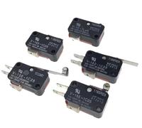 2pcs V-15 V-151 V-152 V-153 V-154 V-155 V-156-1C25 Micro Switch 16A 250VAC momentary Travel Limit Switch 1NO1NC lever roller(V-156-1C25)