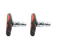 2pcs V Brake Pads Replacement for Bicycle Rubber and Alloy Material for Road and Mountain Bikes with Silent Braking and Left-Right Side Design (red)