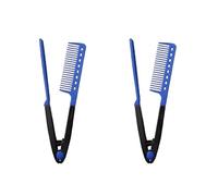 2PCS V-Type Flat Hot Comb, 24.5cm Pvc Straightening Comb, Precise Heat Control, Wet And Dry Use, Multi-form Shaping, For Beginners, Professionals, Girls, Ladies, Home Salon Women