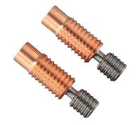 2pcs V6 Hotend Heatbreak All Metal Threaded - Titanium Alloy and Copper Bimetal Throat Nozzle for V6 Hotend 3D Printers