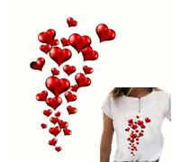 2PCS Valentine Love Heart Sweet Iron On Transfers for T-Shirts Rub on Transfers Stickers Vinyl Ready to Press Stickers Iron on Decals for T-Shirts Clothing Hoodie DIY Crafts