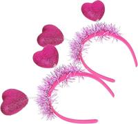 2Pcs Valentine’S Day Heart Spring Headbands, Sparkling Crystals Decoration, Sturdy Alloy Frame, Skin-Friendly Smooth Edges, Lightweight Secure Fit, Wedding Ceremony, Formal Evening Reception