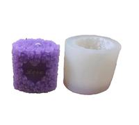 2PCS Valentine's Day Rose Flower Candle Moulds Love Heart Silicone Mold Wax Aromatherapy Making Molds Cake Dessert Mould Tool