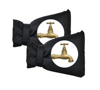 2PCS Value Pack Outdoor Tap Cover for Winter, Thickened Insulated Frost Protector with Reflective Strips, Stops External Taps Freezing & Bursting