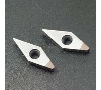 2PCS VCMT1604/1103 PCD CBN Tipped Indexable Turning Inserts for CNC Lathe, High Wear Resistance, Non-Ferrous Metal Finishing, Synthetic Cutting Tool(VCMT110308 CBN)