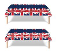2Pcs VE Day 80th Anniversary Decorations Plastic Table Cloth Party, Ve Day Party Tableware Table Decorations, 80 Years Victoryin Europe Table Cover for Celebrate Ve-Day 80 Years Table Decorations