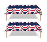 2Pcs VE/VJ Day 80th Tablecloth, Union Jack Flag Tablecloth, 137*274cm Table Covers Plastic Table Cloth with Union Jack Flag,UK Tablecover for 80 Years Anniversary Victory In Europe/Japan RAF WW2 1945