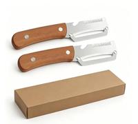 2PCS Vegetable Peeler, Peelers for Kitchen, Separated Use for Fruits & Vegetables, Multi Functional Vegetable Peeler, Zero Snag Wooden Peeler (A2)