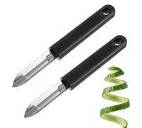 2PCS Vegetable Peeler Potato Peeler Stainless Steel Handle Fruit Peelers for Kitchen, Carrots, Cucumber, Apples Fruit Black Non-Slip Handle