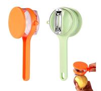 2pcs Vegetable Peeler with Container, Fruit Vegetable Peeling Tool with Catcher Storage Bucket Box Stainless Steel Blade Veggie Potato Versatile Peeler Knife for Home Kitchen (Green, Orange)