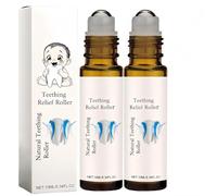 2PCS Vel/aria Teething Roller,Teething Relief Roller with Soothing Roller-Shaped,Natural Calm Roller Teething Gel,Reduce Teething Discomfort,Comfortable Without Stickiness,Provide Immediate Teeth