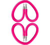 2PCS Velvet Stanchion Rope with Silver Hooks, Crowd Control Rope VIP Barrier Rope for Party Event, Queue Line Barrier for Festival