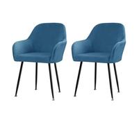 2pcs Velvet Stretch Dining Chair Covers, Curved Back Armchair Slipcovers for Swivel Bar Stools, Removable Protector for Home Decor, Elegant Blue