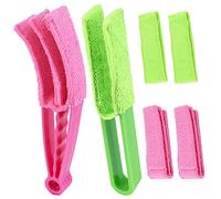 2Pcs Venetian Blind Cleaner Set, Wet & Dry Venetian Blind Cleaner Tool with 6 Microfibre Sleeves for Horizontal Wooden Blinds
