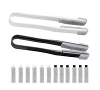 2Pcs Venetian Blind Cleaner Tool with 12 Replaceable Brush Heads, Window Track Cleaner, Multi-Use Cleaning Brush for Blinds, Car Vents, Lampshades, Fans, and Other Hard to Reach Gaps(Black&White)
