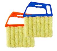 2Pcs Venetian Blind Cleaner,Window Blind Duster Brush Cleaner Tools with 6 Microfibre Sleeves,Washable Window Shutter Cleaner Tool for Venetian Blinds Air Conditioner Car AC Vent And So On(2 colour)