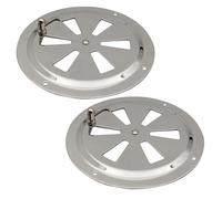 2Pcs Ventilation Grille, 5 Inch Lockable Stainless Steel Air Vent Adjustable Round Gill Plate Fan Plate for Smoker Boat House Yacht Air Vent Cover Louvered
