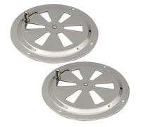 2Pcs Ventilation Grille, 5 Inch Lockable Stainless Steel Air Vent Adjustable Round Gill Plate Fan Plate for Smoker Boat House YachtVentilation Grille