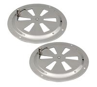 2Pcs Ventilation Grille, 5 Inch Lockable Stainless Steel Air Vent Adjustable Round Gill Plate Fan Plate for Smoker Boat House Yacht Louvered Vent Air Covers Soffit
