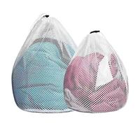 2PCS Vervanta Mesh Laundry Bags, Coarse Honeycomb Mesh Wash Pouch Set - Drawstring Delicates Underwear Socks Blouse Organiser, Reusable for Washing Machine Travel Storage
