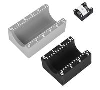 2pcs Vial Label Applicator, Easy & Precise Sticker Alignment Tool for Small Jars Essential Oil Containers Labs Home Organization Bottle Labeling Tool (Cuboid Style, 3ml Black, 10ml Gray)