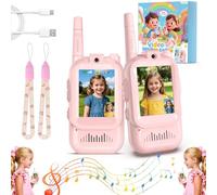 2PCS Video Walkie Talkie for Kids - Rechargeable Walkie Talkies with Camera & Voice Changer, Long Range 2 Way Radio, Christmas Birthday Gifts for Boys & Girl Indoor Outdoor (Pink Pair)