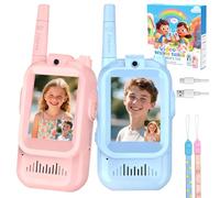 2PCS Video Walkie Talkies for Kids, Rechargeable Walkie Talkies with Camera & Voice Changer, Childrens Walkie Talkies for Boys and Girls Birthday Gifts, Electronic Games for Indoor Outdoor Play