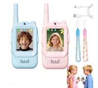 2PCS Video Walkie Talkies for Kids, Rechargeable Walkie Talkies with Camera & Voice Changer, Educational Toys for Children, Ideal for Indoor Outdoor Play, Birthday Gifts for Boys & Girls
