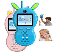 2PCS Video Walkie Talkies for Kids, Rechargeable Walkie Talkies with Camera & Voice Changer, Fun Indoor Outdoor Educational Toys, Birthday Gifts for Boys & Girls (Blue + Pink)