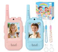 2PCS Video Walkie Talkies for Kids, Video Walkie Talkies for Kids, Rechargeable with Screen Display & Voice Effects,Indoor Outdoor Play , Birthday Easter Gifts for Boys and Girls