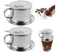 2Pcs Vietnamese Coffee Dripper Stainless Steel Vietnamese Coffee Filter Professional Washable Reusable Cafe Accessories
