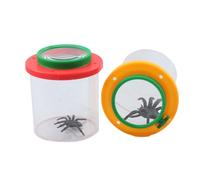 2pcs Viewer Box Observation Jars With Magnifier 3X And 6X Magnification Kids Portable Biology Observer Tools For Student Kids Nature Exploration Toys With Magnifying Loupe