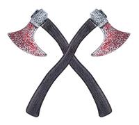 2Pcs Viking Axe Prop,Plastic Toy Axe Viking Costume Accessories,Halloween Lumberjack Axe Cosplay Party (Black)