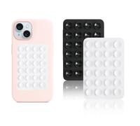 2PCS Vilbocr Silicon Suction Phone Case Mount,Hands-Free Fidget Toy Mirror Shower Phone Holder, Tiktok Videos and Selfies (Black, white)