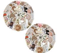 2PCS Vint/age Stickers,Cartoon Decoration Stickers for Water Bottles,Waterproof Quality Materials,Repeatedly Paste,Tear Off without Leaving Any Residue,Not Easy to Fade,Suitable for Various Occasions