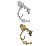 2pcs Vintage Dragon Design Wrap Earrings Creative Ear Climbers for Party Wedding Christmas Fashion Makeup Accessory