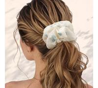 2Pcs Vintage Floral Scrunchie, Romantic Rose Print Hair Tie, Soft Fabric Elastic Hair Band for Women