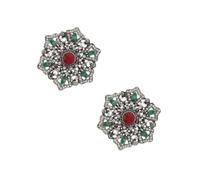 2pcs Vintage Hexagonal Alloy Brooch Pin with Hollow Baroque | Holiday Medal Accent, Formal Events and Casual Wear, Winter Festive Ornament, Standout Accessory