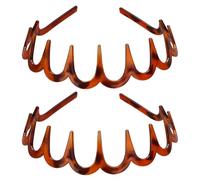 2Pcs Vintage High Cranium Artificial Hairband, 2025 New Anti-slip Elegant Headbands with Teeth Hoop for Women, Fashion Decorative Hair Accessories