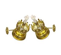 2pcs Vintage Kerosene Lamp Regulator Metal Holder Accessory Retro Desktop Oil Lamps Safe Burner Replacement with Convenient Wick Passage for Antique Enthusiasts