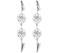 2pcs Vintage Leaf Pendant Shawl Clip, Silver Alloy Cardigan Brooch | Keeps Scarves Secure, Holds Blouses Neatly, Antique Style for Weddings, Church Services and Office Wear