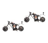 2pcs Vintage Motorcycle Model Collectible Retro Handicraft Ornament | Industrial Style Iron Build, Tabletop Stability, Shelf and Man Cave Display, Eye Catching Decor